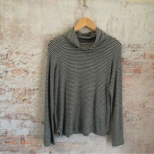 Lucky Brand Black and White Striped Top